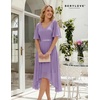 image:imageBeryLove Womens Elegant Formal Hoco Lace Chiffon HighLow Cocktail DressLavender