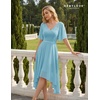 image:imageBeryLove Womens Elegant Formal Hoco Lace Chiffon HighLow Cocktail DressLight Blue