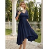 image:imageBeryLove Womens Elegant Formal Hoco Lace Chiffon HighLow Cocktail DressNavy