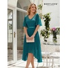 image:imageBeryLove Womens Elegant Formal Hoco Lace Chiffon HighLow Cocktail DressPeacock Green