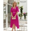 image:imageBeryLove Womens Elegant Formal Hoco Lace Chiffon HighLow Cocktail DressRose