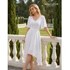 image:imageBeryLove Womens Elegant Formal Hoco Lace Chiffon HighLow Cocktail DressWhite
