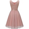 image:imageBeryLove Womens Sequin Homecoming Formal Teen Cocktail Prom Dress Short  Flowy Tulle Hem Mini Dress Sleeveless Boat Neck Playful V Back Satin Belt Perfect for Birthday Party amp BridesmaidTulle Sequin Blush