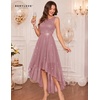 image:imageHomecoming Formal Sequin Wedding Guest Lace Mother of Bride Dress Blush M  Cocktail Party Dress for Women Sleeveless Fashion Chic Dresses Elegant High Low Outfits Sparkly Glitter Backless Gown