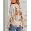image:imageWomens V Neck Chiffon Blouse Puff Long Sleeve Floral Print Casual Tops  Discover beautiful blouses for women featuring lightweight breathable fabric and a relaxed comfortable fitBrown