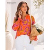 image:imageWomens V Neck Chiffon Blouse Puff Long Sleeve Floral Print Casual Tops  Discover beautiful blouses for women featuring lightweight breathable fabric and a relaxed comfortable fitOrange Purple