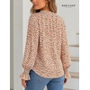image:imageWomens V Neck Chiffon Blouse Puff Long Sleeve Floral Print Casual Tops  Discover beautiful blouses for women featuring lightweight breathable fabric and a relaxed comfortable fitOrange