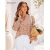 image:imageWomens V Neck Chiffon Blouse Puff Long Sleeve Floral Print Casual Tops  Discover beautiful blouses for women featuring lightweight breathable fabric and a relaxed comfortable fitOrange