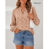 image:imageWomens V Neck Chiffon Blouse Puff Long Sleeve Floral Print Casual Tops  Discover beautiful blouses for women featuring lightweight breathable fabric and a relaxed comfortable fitOrange