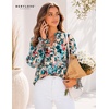 image:imageWomens V Neck Chiffon Blouse Puff Long Sleeve Floral Print Casual Tops  Discover beautiful blouses for women featuring lightweight breathable fabric and a relaxed comfortable fitGreen Blue