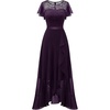 image:imageBeryLove Formal Long Dresses for Women Wedding Guest Cocktail Bridesmaid  Airy Lace amp Chiffon Evening Gown Flutter Sleeve Ideal for Mother of the Bride Prom Homecoming Party amp SemiFormal EventsGrape