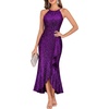 image:imageBeryLove Sequin Formal Cocktail Wedding Guest Long Ruffle Halter Dresses  2026 Spaghetti Strap Slit Evening Prom DressPurple