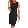 image:imageBeryLove Short Cocktail Wrap Wedding Guest Sleeveless Formal Business Dress  Womens Short Cocktail Wedding Guest Gown Wrap Bodycon Sleeveless Formal Casual Business DressBlack