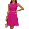 image:imageBeryLove Womens Boat Neck A Line Sleeveless Lace Formal Homecoming Dress  Short Dress With Ruffle Hem Sparkly Design Ideal For Wedding GuestBridesmaid Cocktail Prom amp Evening Party EventsRose