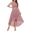 image:imageHomecoming Formal Sequin Wedding Guest Lace Mother of Bride Dress Blush M  Cocktail Party Dress for Women Sleeveless Fashion Chic Dresses Elegant High Low Outfits Sparkly Glitter Backless Gown