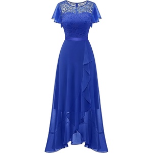 image:imageBeryLove Formal Long Dresses for Women Wedding Guest Cocktail Bridesmaid  Airy Lace amp Chiffon Evening Gown Flutter Sleeve Ideal for Mother of the Bride Prom Homecoming Party amp SemiFormal EventsRoyalblue