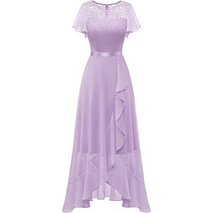 image:imageBeryLove Formal Long Dresses for Women Wedding Guest Cocktail Bridesmaid  Airy Lace amp Chiffon Evening Gown Flutter Sleeve Ideal for Mother of the Bride Prom Homecoming Party amp SemiFormal EventsLavender