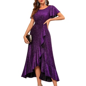 image:imageBeryLove Womens Wedding Guest Dress Sequin Formal Dresses for Women  Stunning evening gowns for women suitable for prom homecoming bridesmaid and mother of the bride formal eventsPurple