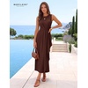 image:imageBeryLove Womens Formal Wedding Guest Slit Dress Classy Long Prom Dresses  Slit Hem Scoop Neck Ruched Wasit Cocktail Party Maxi Gown Ideal for Evening Gala Mother of the Bride amp Dinner PartyKbrown