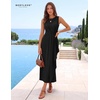 image:imageBeryLove Womens Formal Wedding Guest Slit Dress Classy Long Prom Dresses  Slit Hem Scoop Neck Ruched Wasit Cocktail Party Maxi Gown Ideal for Evening Gala Mother of the Bride amp Dinner PartyKblack
