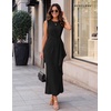 image:imageBeryLove Womens Formal Wedding Guest Slit Dress Classy Long Prom Dresses  Slit Hem Scoop Neck Ruched Wasit Cocktail Party Maxi Gown Ideal for Evening Gala Mother of the Bride amp Dinner PartyKblack