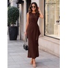 image:imageBeryLove Womens Formal Wedding Guest Slit Dress Classy Long Prom Dresses  Slit Hem Scoop Neck Ruched Wasit Cocktail Party Maxi Gown Ideal for Evening Gala Mother of the Bride amp Dinner PartyKbrown