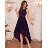 image:imageBeryLove Womens Homecoming Formal Sequin HiLo Cocktail Lace Wedding Dress  Women Sparkly Glitter Dresses Bridesmaid Chiffon Backless Gown Prom Party Fashion Floral Dress for Teens 2026 Elegant OutfitsGrape
