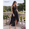 image:imageBeryLove Womens Homecoming Formal Sequin HiLo Cocktail Lace Wedding Dress  Women Sparkly Glitter Dresses Bridesmaid Chiffon Backless Gown Prom Party Fashion Floral Dress for Teens 2026 Elegant OutfitsBlack