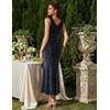 image:imageBeryLove Womens Sequin Formal Long Ruffle Dress Party Wedding Cocktail Gown  Sequin Homecoming Formal Maxi Dress V Neck Ruched Wrap Mother of Bride Dresses with Ruffle for Sparkly Prom Evening EventsDarkblue