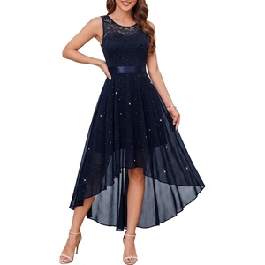 image:imageBeryLove Womens Homecoming Formal Sequin HiLo Cocktail Lace Wedding Dress  Women Sparkly Glitter Dresses Bridesmaid Chiffon Backless Gown Prom Party Fashion Floral Dress for Teens 2026 Elegant OutfitsNavy