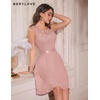 image:imageBeryLove Wedding Guest Cocktail Formal Sleeveless Lace Short A Line DressBlush Sequin