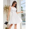image:imageBeryLove Wedding Guest Cocktail Formal Sleeveless Lace Short A Line DressWhite Sequin