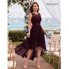 image:imageBeryLove Womens Homecoming Formal Sequin HiLo Cocktail Lace Wedding DressBurgundy