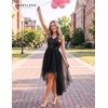 image:imageBeryLove Womens Sequin Homecoming Teen Cocktail Prom Dress High LowTulle Sequin Black
