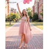 image:imageBeryLove Womens Sequin Homecoming Teen Cocktail Prom Dress High LowTulle Sequin Blush