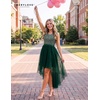 image:imageBeryLove Womens Sequin Homecoming Teen Cocktail Prom Dress High LowTulle Sequin Darkgreen