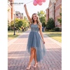 image:imageBeryLove Womens Sequin Homecoming Teen Cocktail Prom Dress High LowTulle Sequin Grey Blue