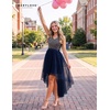 image:imageBeryLove Womens Sequin Homecoming Teen Cocktail Prom Dress High LowTulle Sequin Navy
