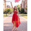 image:imageBeryLove Womens Sequin Homecoming Teen Cocktail Prom Dress High LowTulle Sequin Red