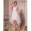 image:imageBeryLove Womens Sequin Homecoming Teen Cocktail Prom Dress High LowTulle Sequin White