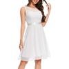 image:imageBeryLove Wedding Guest Cocktail Formal Sleeveless Lace Short A Line DressWhite Sequin