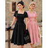 image:imageBeryLove Homecoming Vintage Tea Party Short Sleeve Cocktail Church DressBlush