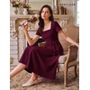 image:imageBeryLove Homecoming Vintage Tea Party Short Sleeve Cocktail Church DressBurgundy