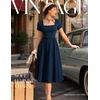 image:imageBeryLove Homecoming Vintage Tea Party Short Sleeve Cocktail Church DressNavy