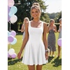 image:imageBeryLove Womens Square Neck A Line Homecoming Cocktail Wedding Mini DressWhite