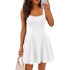 image:imageBeryLove Womens Square Neck A Line Homecoming Cocktail Wedding Mini DressWhite