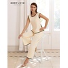 image:imageBeryLove 2 Piece Sets for Women Casual Short Sleeve Tops and High Rise Wide Leg Pants Lounge SetsApricot