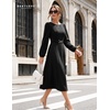image:imageBeryLove Womens Long Sleeve Fall Cocktail Midi Formal Wedding Guest DressBlack