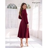 image:imageBeryLove Womens Long Sleeve Fall Cocktail Midi Formal Wedding Guest DressBurgundy