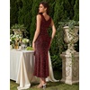 image:imageBeryLove Womens Sequin Formal Long Ruffle Dress Party Wedding Cocktail GownBurgundy